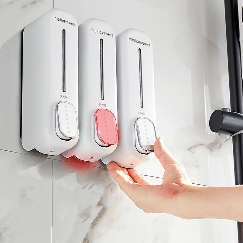 

Dispenser Shower Wall Bathroom Accessories Liquid Soap Shampoo Dispenser Gel 1050ml Single/double/triple Bath Soap Container