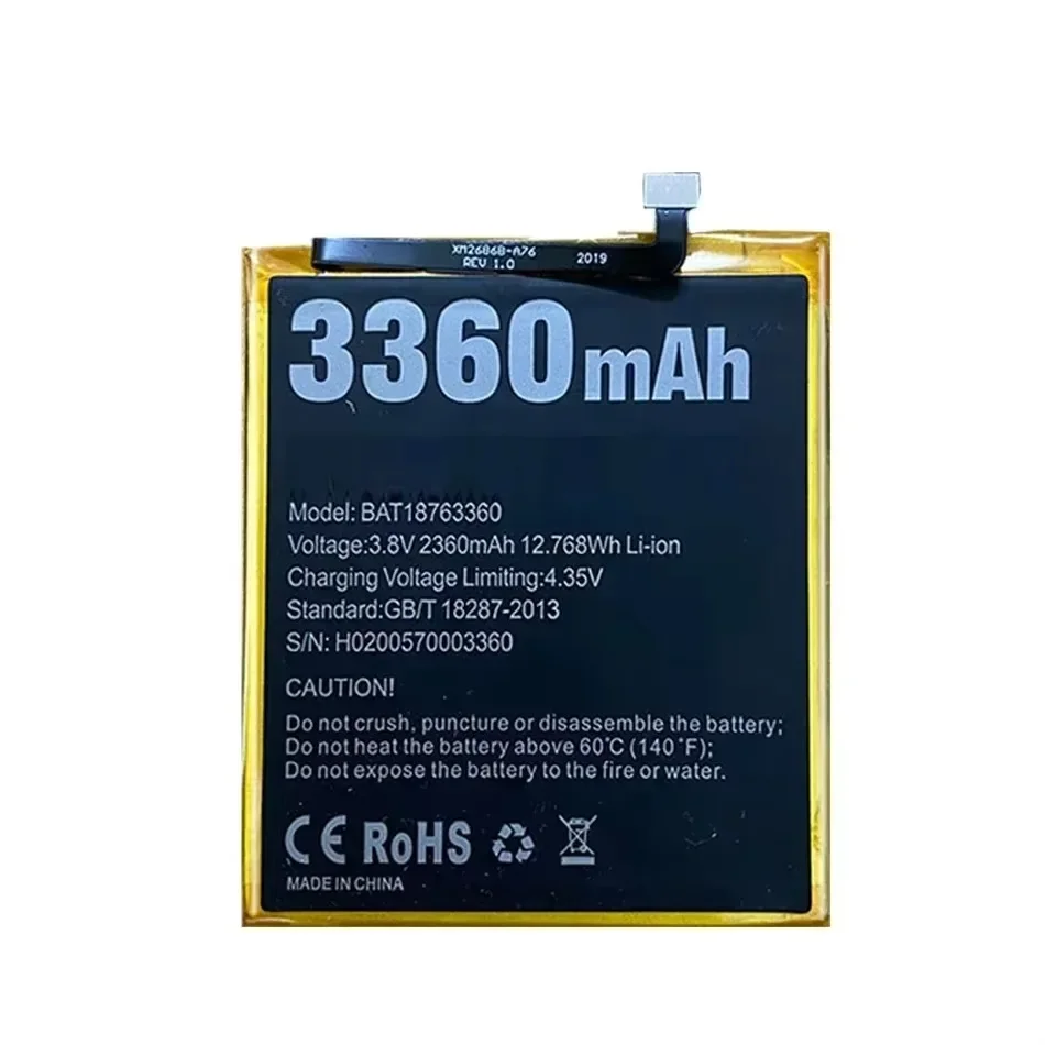 Аккумулятор для мобильного телефона емкостью 3360 мАч Doogee Y7 N10 BAT 18763360