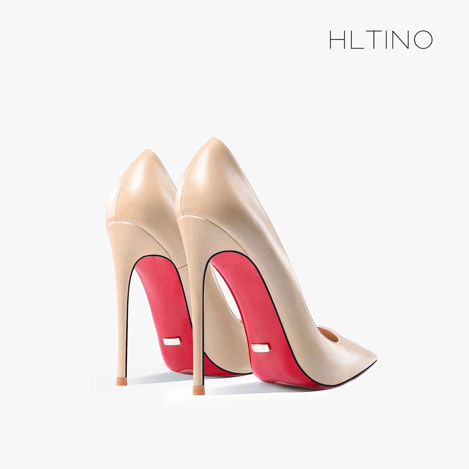 2023 Luxury Brand Classic Pumps Comfortable Women High Heel Shoes Red Bottoms Shiny Genuine Leather Pointed Toe Wedding Shoes 44