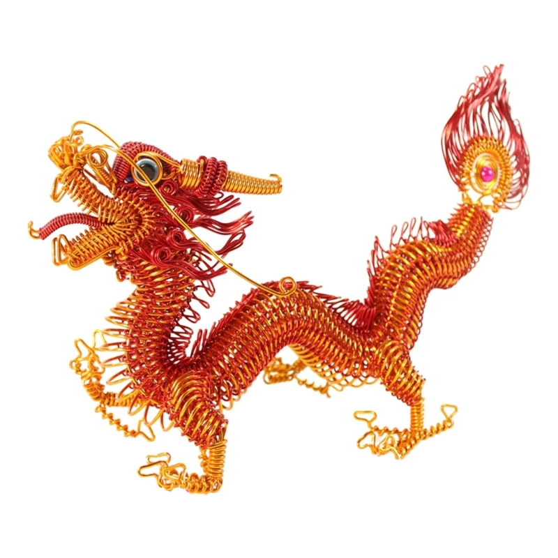 

Статуя китайского знака зодиака из разноцветной алюминиевой проволоки, поделки для дома, спальни, офиса, украшение для рабочего стола, пода...