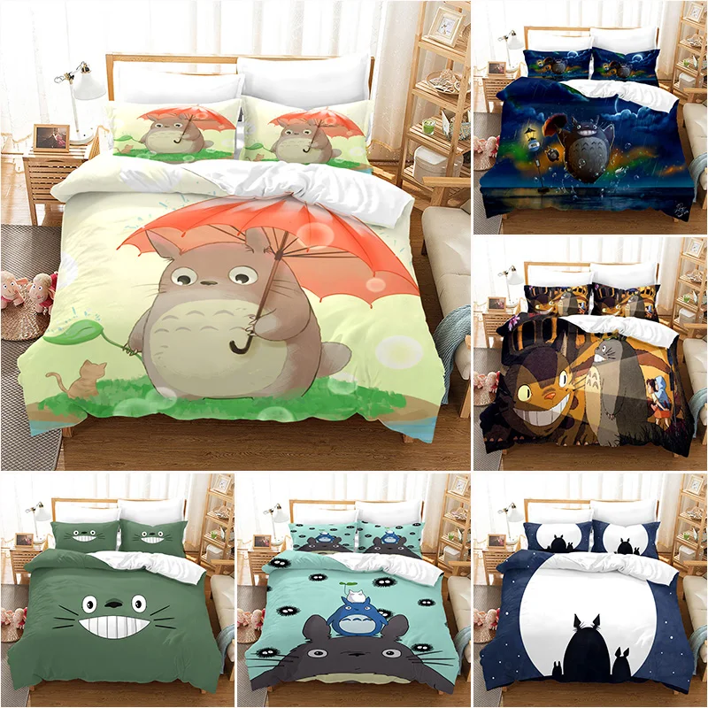 

Anime My Neighbor Totoro Bedding Set Duvet Cover Bedroom Comforter Covers Single Twin King Size Quilt Cover Home Textile 2/3PCS