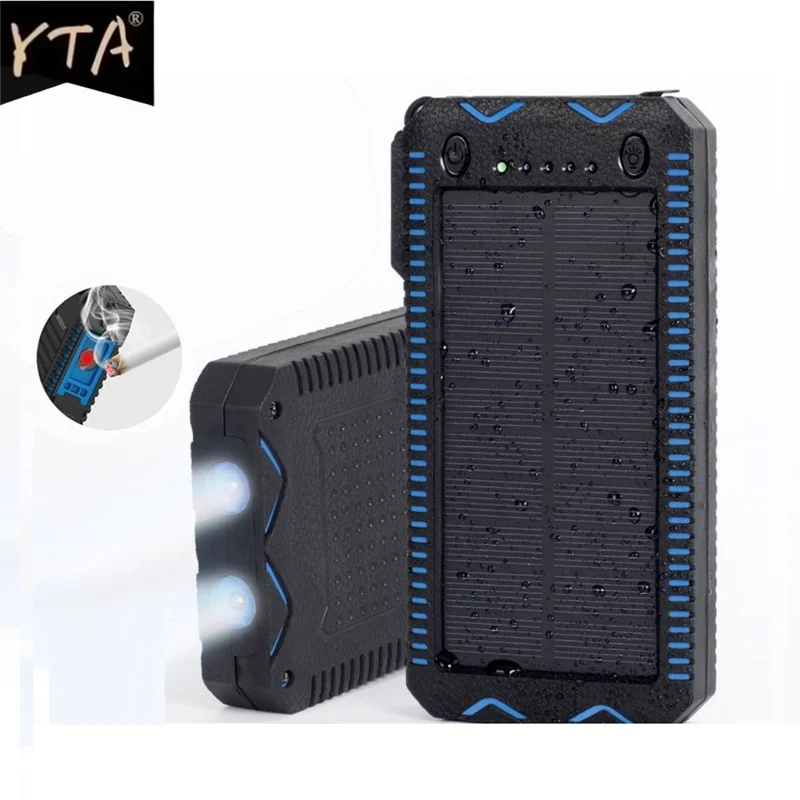 

80000mAh Solar Power Bank High-Capacity Phone Charging Power Bank with Cigarette Lighter Double USB Outdoor Emergency Charger
