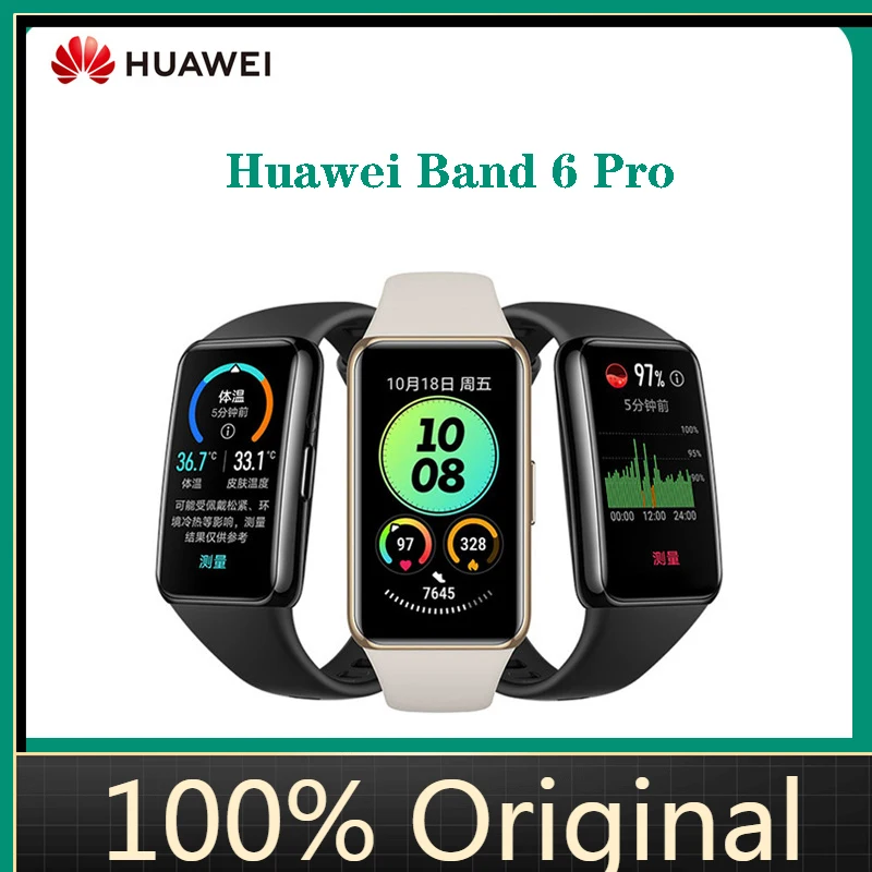 

Смарт-браслет Huawei Band 6 Pro, фитнес-трекер с полноэкранным экраном, с функцией измерения кислорода в крови, двухнедельного выносливости, с функ...