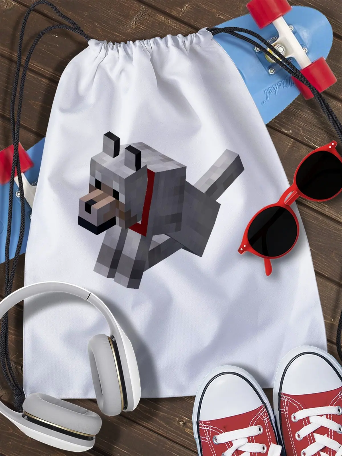 Сумка мешок для обуви майнкрафт (Minecraft пиксили блоки крипер стив Enderman Редстоун) - 50