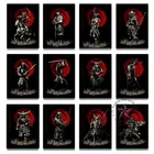 Плакат японского самурая в армированном стиле, аниме катана, Картина на холсте, винтажная фигурка, картина для комнаты, домашний Настенный декор