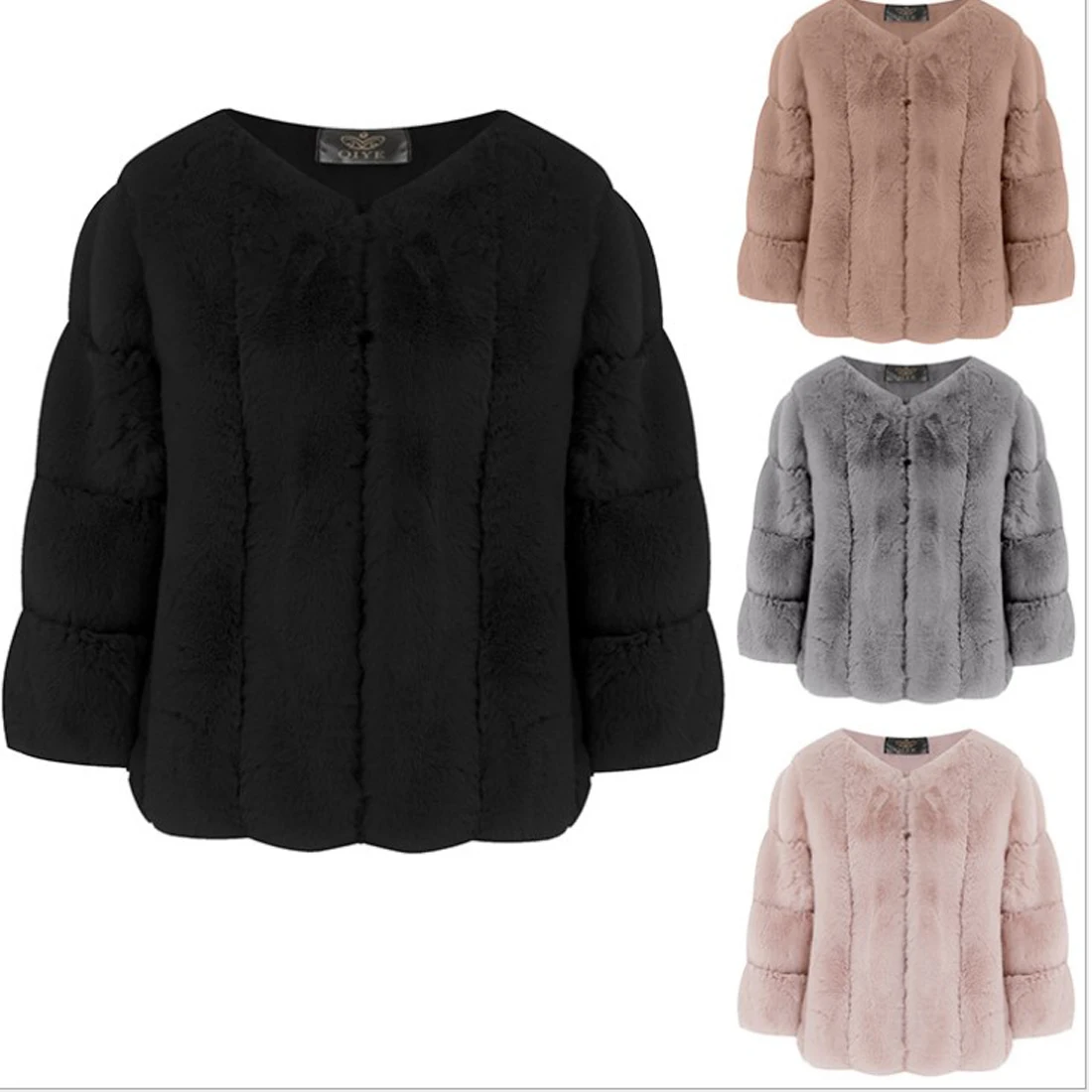 Женская короткая шуба из искусственного меха осенне-зимняя мода повседневный