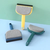 double sided window cleaning tool squeegee sponge scrubber scraper cleaner brush for shower door bathroom glass washbasin