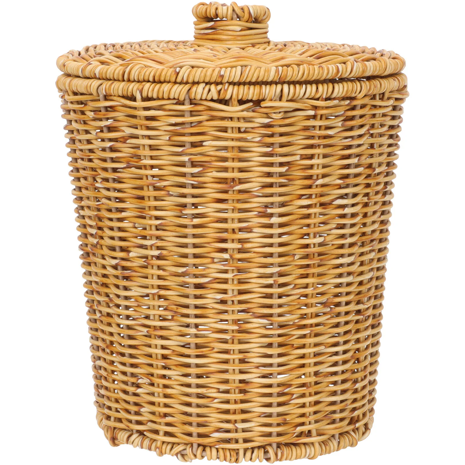 

Small Wastebasket Office Woven Container Home Trash Can Plastic Garden Pots Weaving Storage