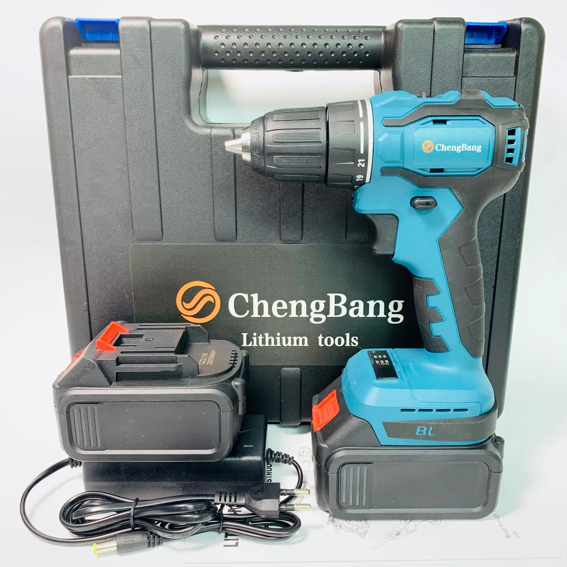 

10 ㎜ lithium electric brushless electric hand drill rechargeable electric double speed drill outdoor lithium