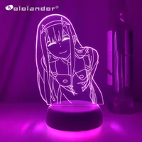 led night light zero two figure table 3d lamp for bed room decor light anime waifu gift darling in the franxx zero two lamp