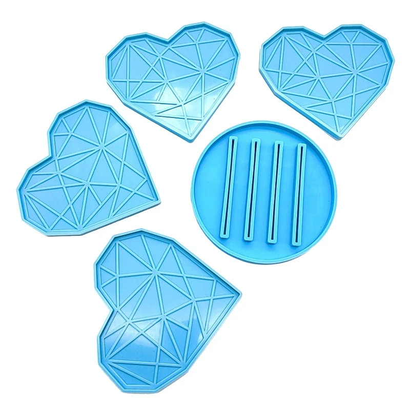 

Coaster Resin Molds Set Coaster Stand Silicone Mold Cup Mat Epoxy Resin Casting Mold Cup Stand Holder Mold for DIY Craft