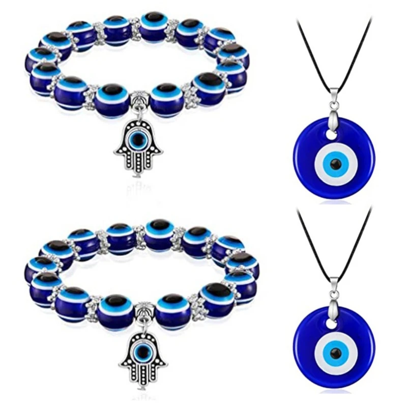 

for Protection and Blessing for EVIL EYE Necklace Bracelet Set Bring Good Luck