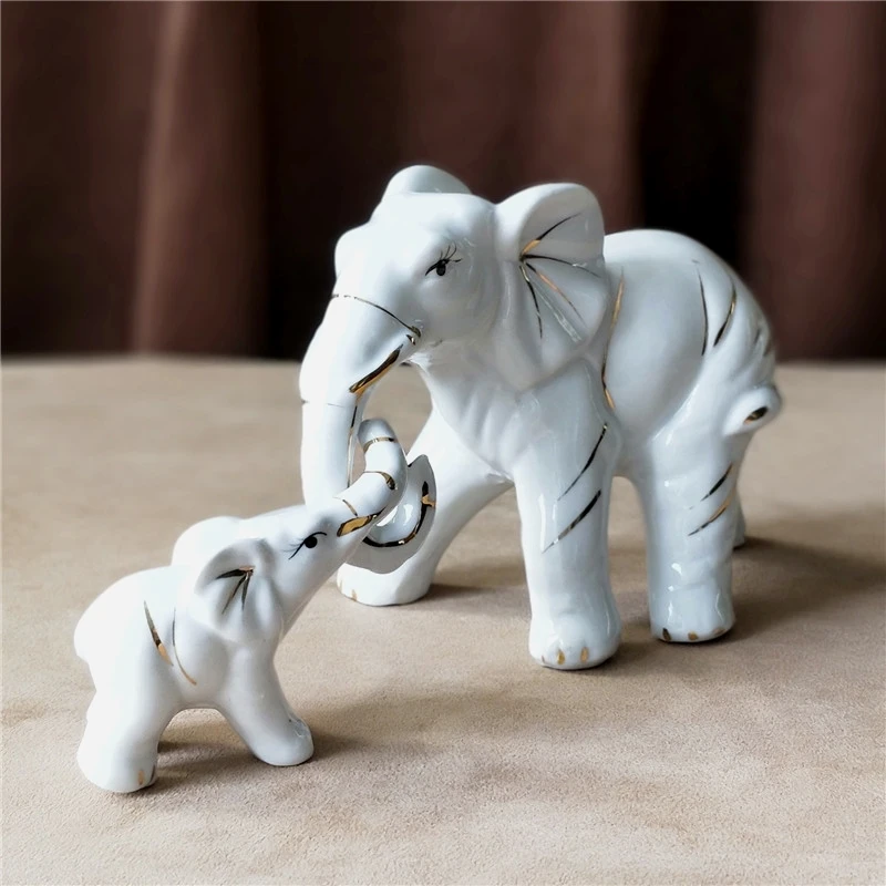 Фарфоровая скульптура слона керамическая статуя отца украшение для сына