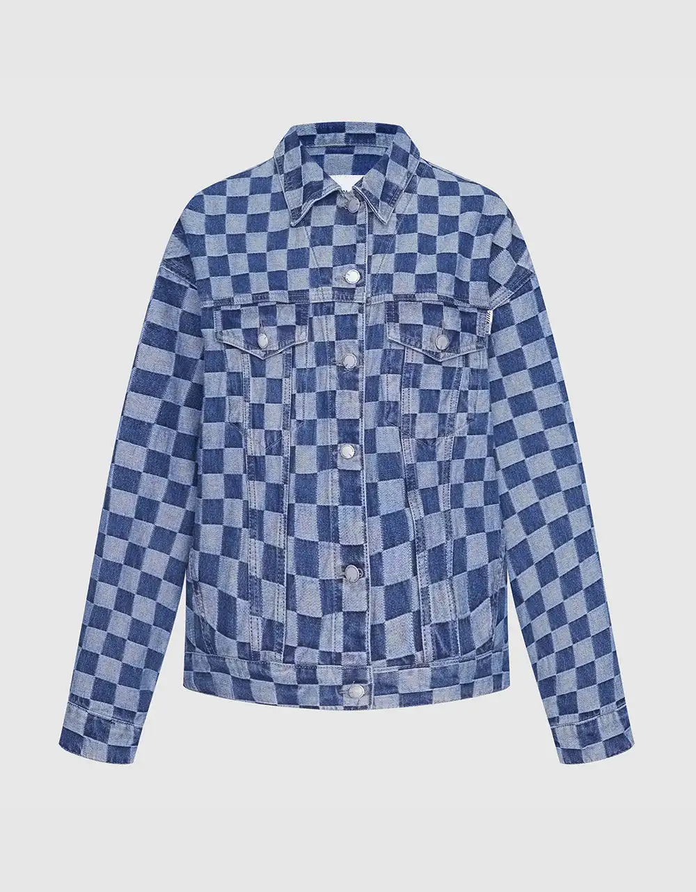 

Checkered Denim Jacket
