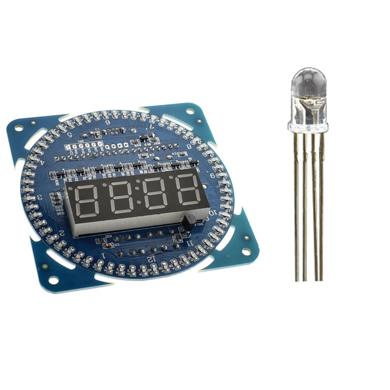 

101 шт., электронные аксессуары: 100 шт., 5 мм, 4-контактный RGB-светодиод, общий анод и 1 шт. светодиодный электронный модуль цифровых часов