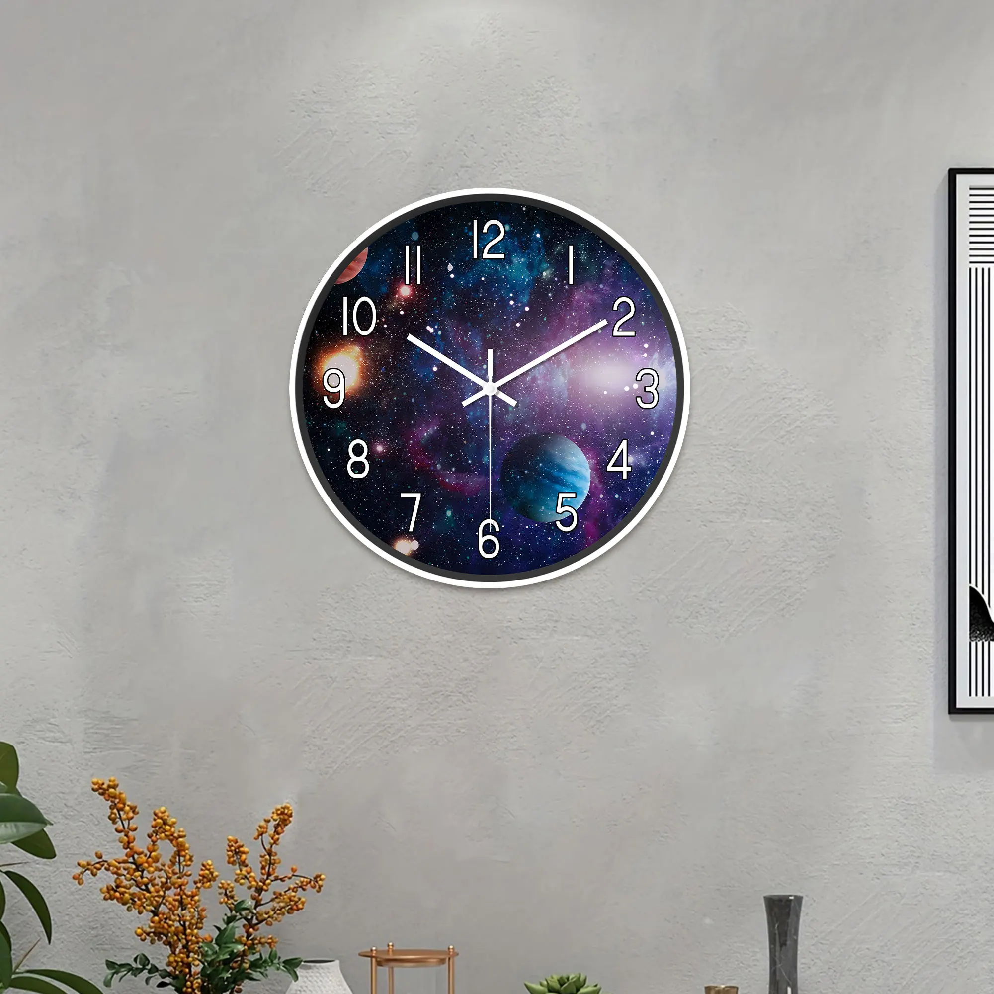 Galaxy Солнечная Система Планет Круглые Пластиковые Настенные Часы На Батарейках