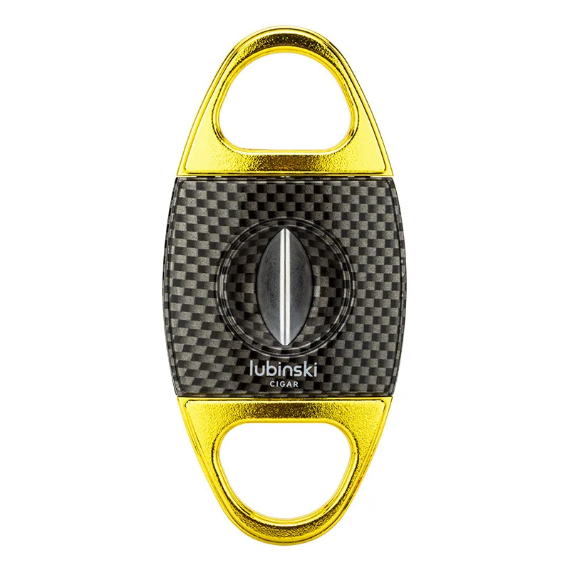 LUBINSKI Резак для сигар V Переносной из нержавеющей стали Изысканный узор