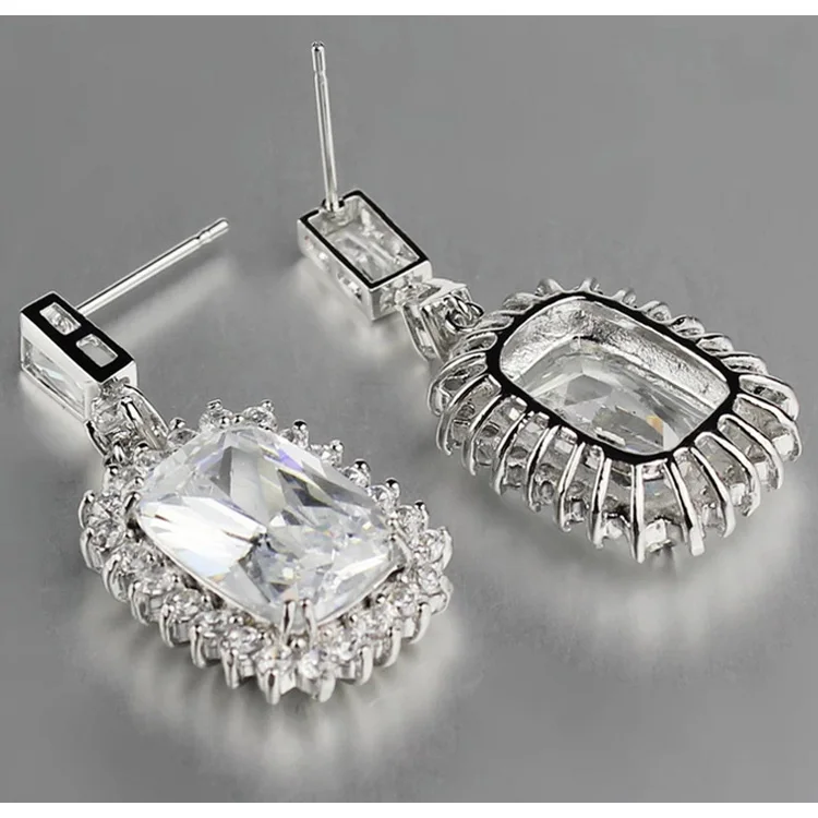 Новинка 2021 роскошные серебряные черные синие серьги для женщин украшения на День