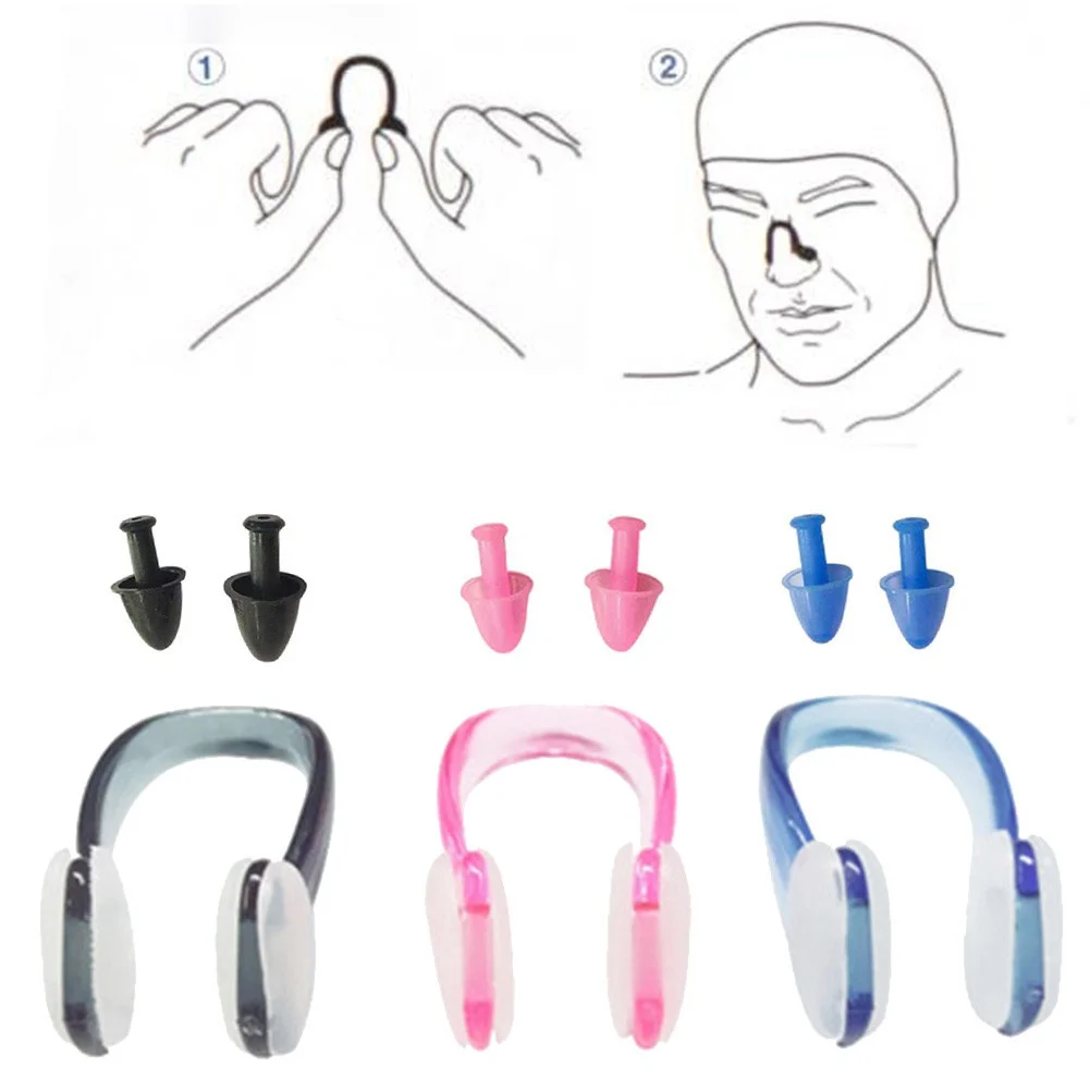 

Swimming Soft Silicone Nose Clip Ear Plugs Kits Swimmer Nose Clip Ear Buds Set Swimming Accessories Equipments Swimming Safty