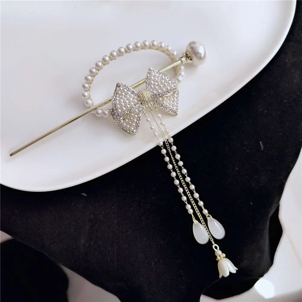 

Женская винтажная шпилька для волос в китайском стиле, с жемчугом