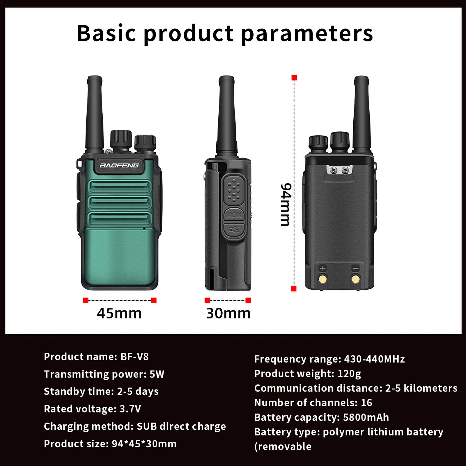 2021 Baofeng Walkie Long Battery Life Talkie BF-V8 Strong Penetrating Portable Two Way Radio Birthday Children For Camping/Hotel