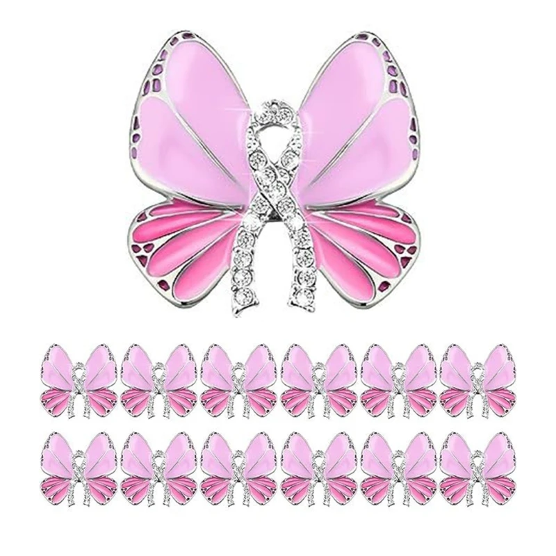 1/10 шт. брошь с розовой лентой булавки для осведомленности о раке молочной железы