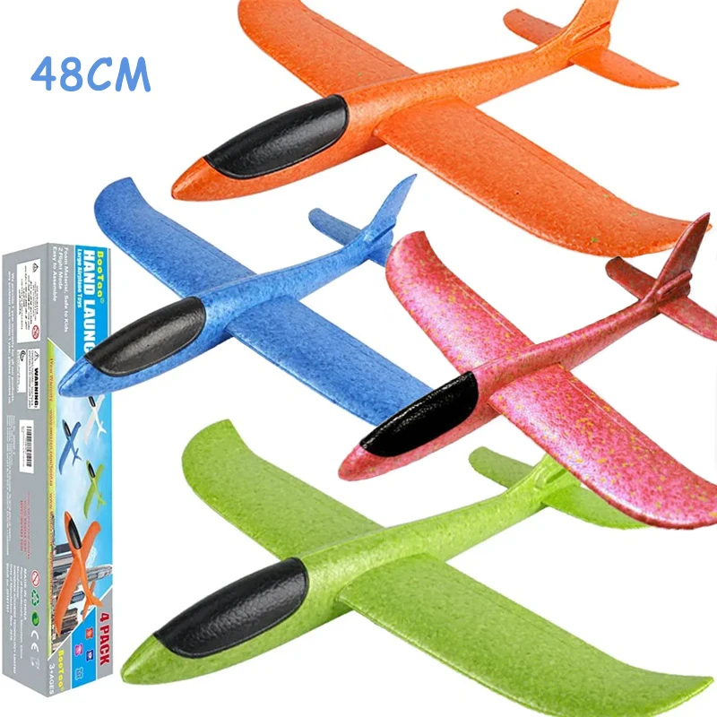 

48CM Big Foam Plane Glider Hand Throw Airplane Light Inertial EPP Bubble Planes Outdoor Launch Kids Toys for Children Boys Gift