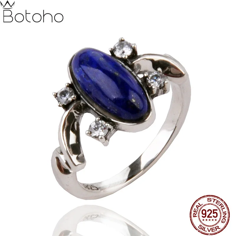 

925 Sterling Silver The Vampire Diaries Elena Daylight Ring Lapis Lazuli Ring High Quality Fan Gift Fashion Women Jewelry