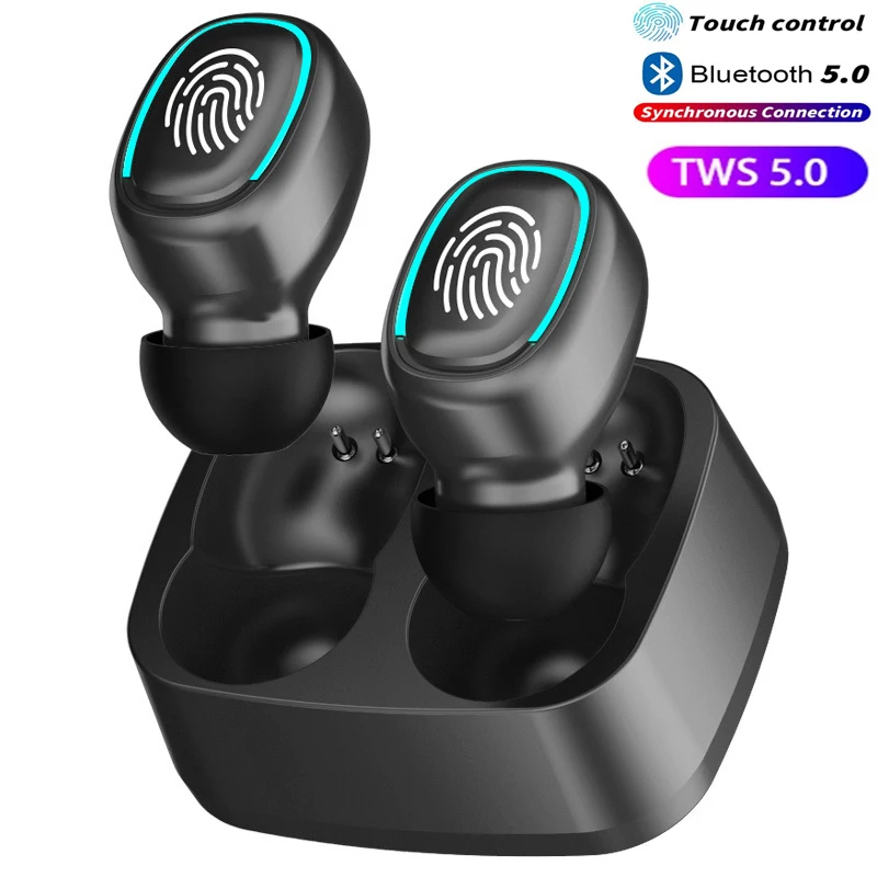 

T1 TWS Wireless Bluetooth Headset Touch Light Mini High Quality Earplugs Anti-Sweat HD Sound Quality Stereo Universal Headset