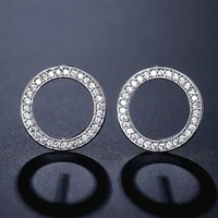 hoge kwaliteit 13mm ronde zirconia cirkel vorm stud oorbellen voor vrouwen cz wedding party sieraden earings