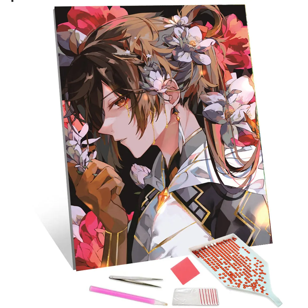 

Набор для алмазной вышивки «сделай сам», Алмазная мозаика 5D с изображением геншина, полное алмазное украшение для дома