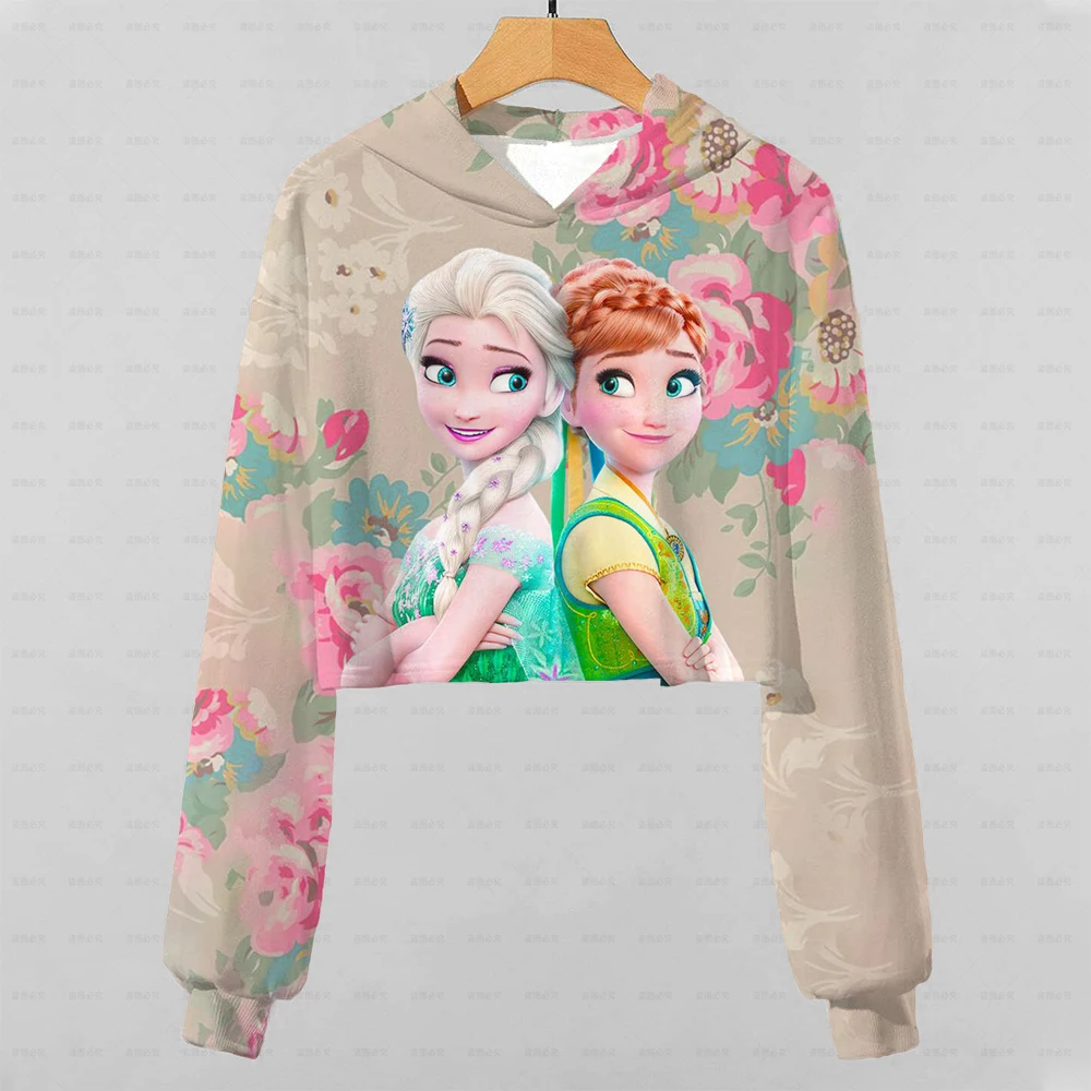 

Детская толстовка с капюшоном, Модный свитшот в Корейском стиле для маленьких девочек, с изображением льда и снега, с принцессами Эльзы, Соф...