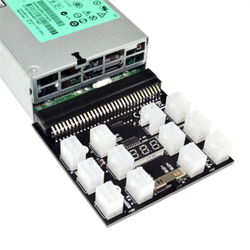 

1200w Convenient Ps-2751-lf-1f Board Adapter Portable For Hp 1200w Server Adapters Mini Lightweight 17 Ports Led Voltage Display