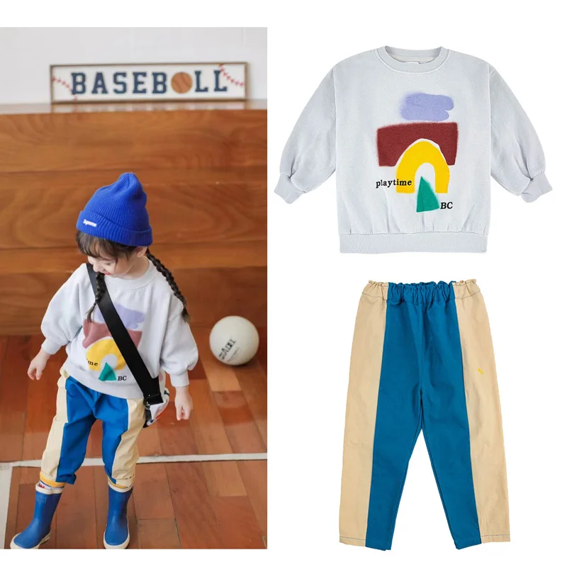 

Girls Sweatshirt Pants Suit Boys Suit 2022 Autumn Spain Brand Kids Cloth Cotton Top Casual Pants Children Clothing