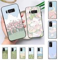 yndfcnb fashion cute cartoon bunny phone case for redmi 8 9 9a for samsung j5 j6 note9 for huawei nova3e mate20lite cover