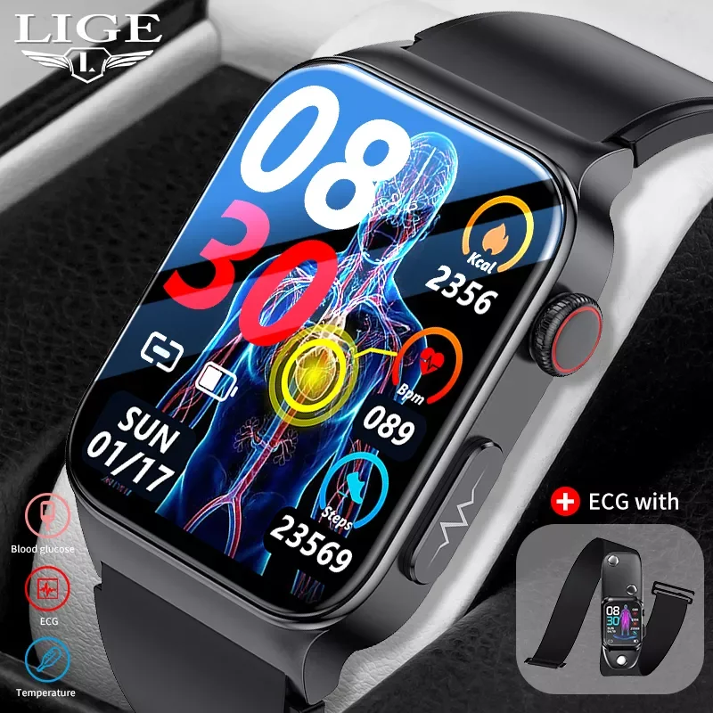 

2022 New ECG+PPG Smart Sangao Laser Health Heart Rate Blood Pressure Fitness Sports Watches IP68 Waterproof Smartwatch