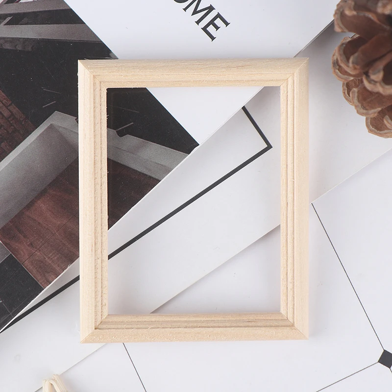 

1/12 Dollhouse Miniature Wooden Photo Frame Model Furniture Accessories For Doll House Decor Kids Pretend Play Toys Gift