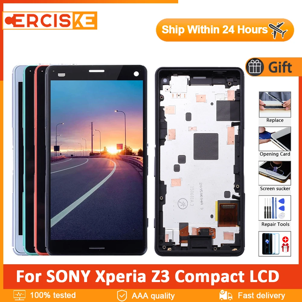 

4.6" Original For SONY Xperia Z3 Mini LCD Display Touch Screen Digitizer Assembly With Frame For Xperia Z3 Compact D5803 D5833