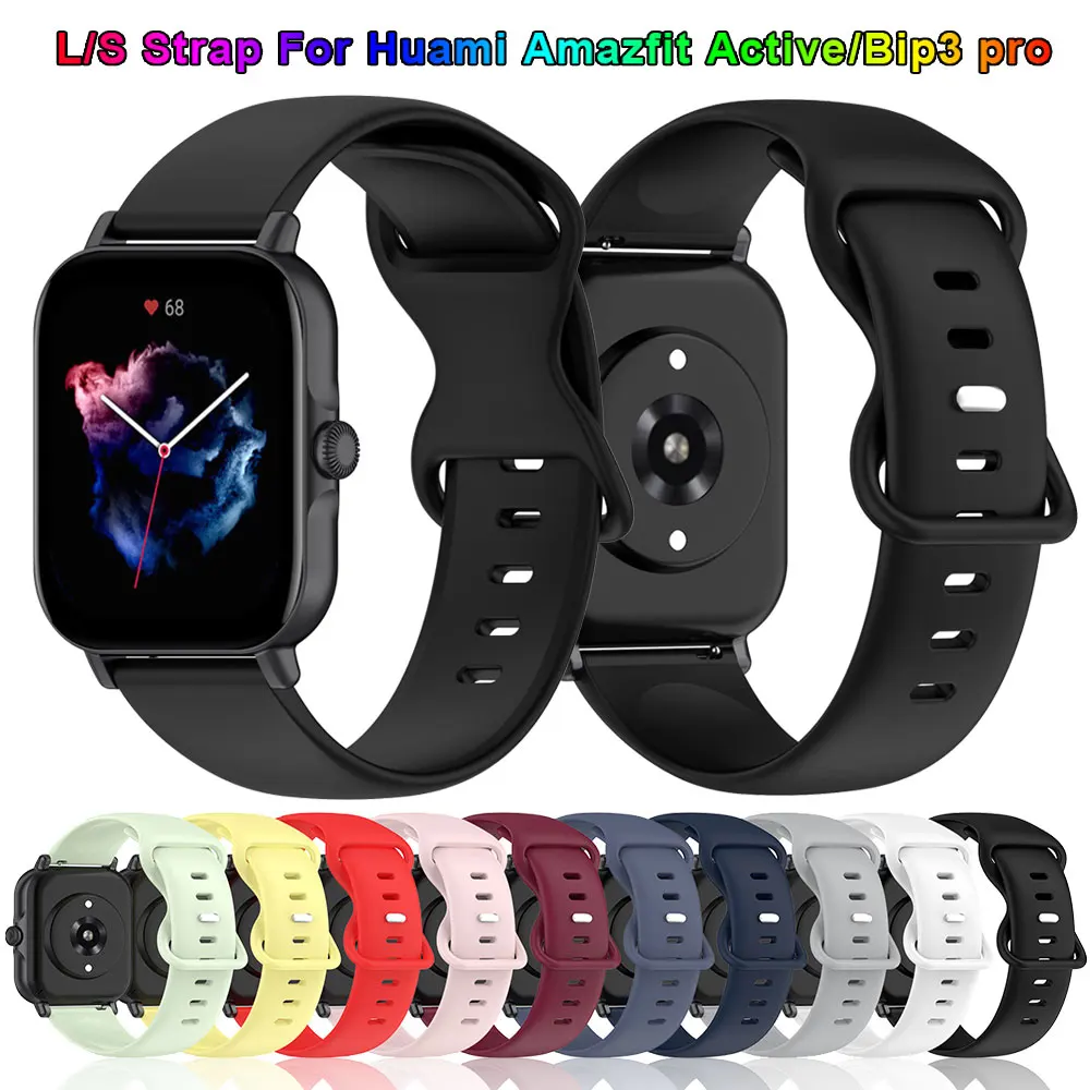 

Силиконовый ремешок 20 мм для Huami Amazfit Active GTS 2e/2mini/2 Active/BIP U/GTS/Pop/GTS 2/GTR, мягкий браслет-браслет 42 мм