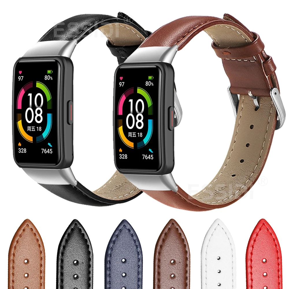 Кожаный ремешок Essidi для Huawei Band 6 Pro мягкий сменный Браслет наручных часов мужчин | Отзывы и видеообзор -1005004200205088