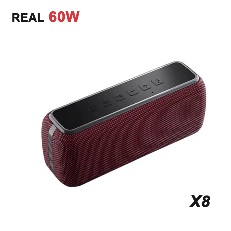 

Bluetooth-Колонка X8, 60 Вт, водостойкая, IPX5, 15 часов воспроизведения