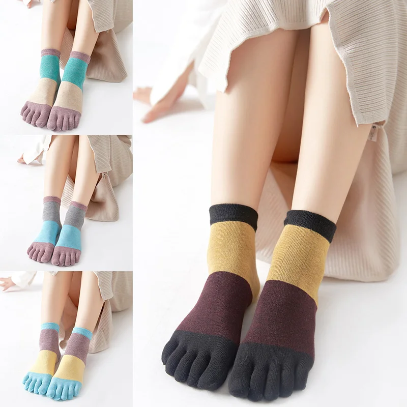 

Women Socks Candy Colors Five Finger Socks Casual Cute Individual Breathable Women Toe Socking Party Birthday Gift One-Size