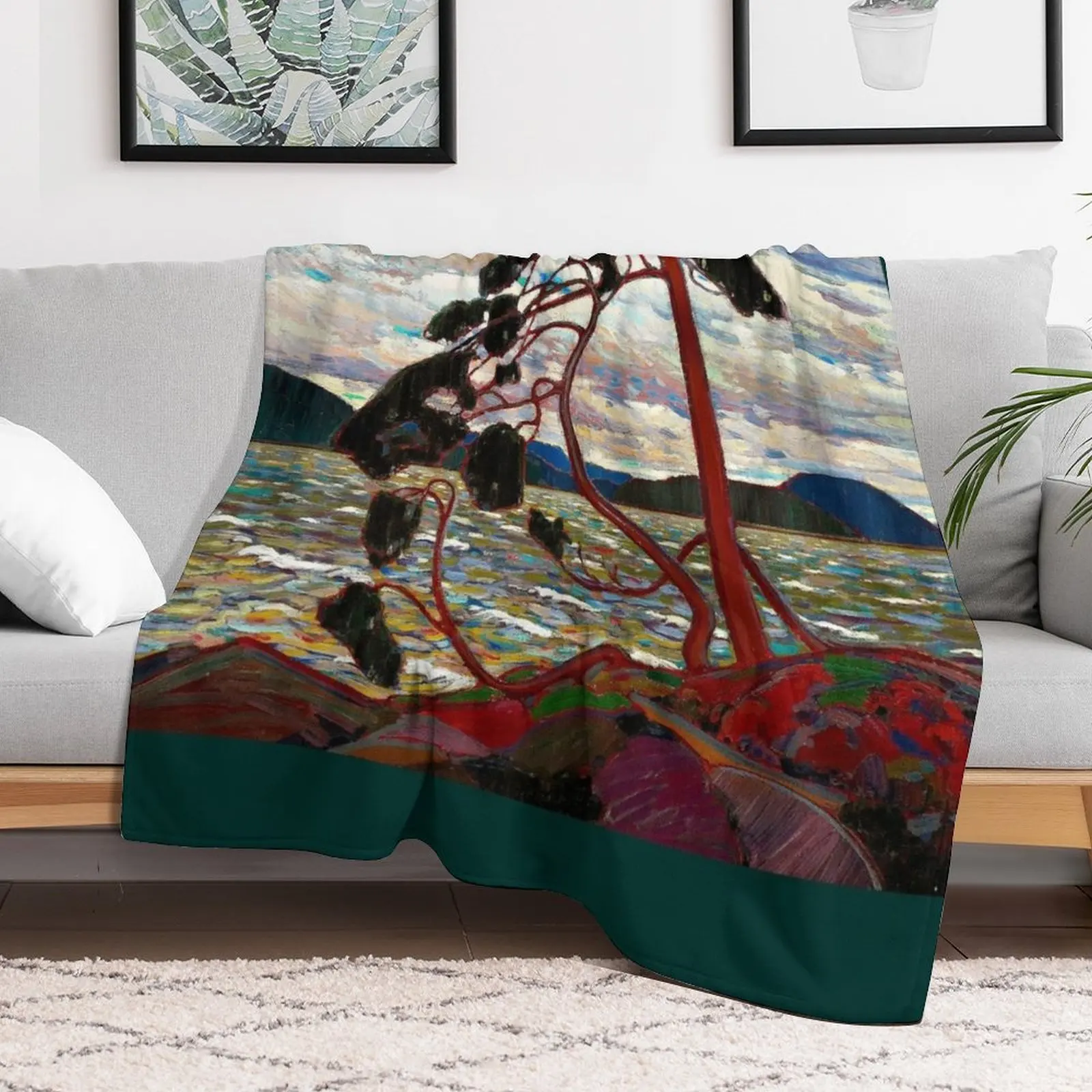 WEST WIND: винтажное одеяло Tom Thomson Algonquin Park с художественным принтом термоодеяла для