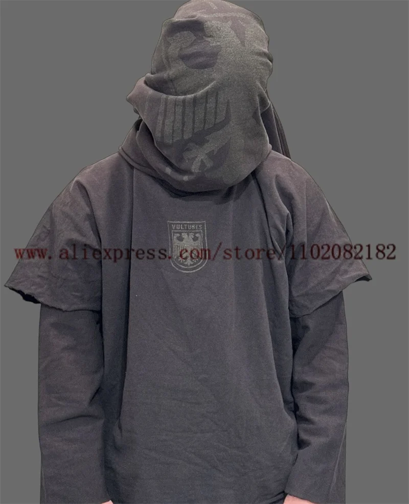 Футболка оверсайз Канье с изображением капюшона западные вулматы для мужчин и