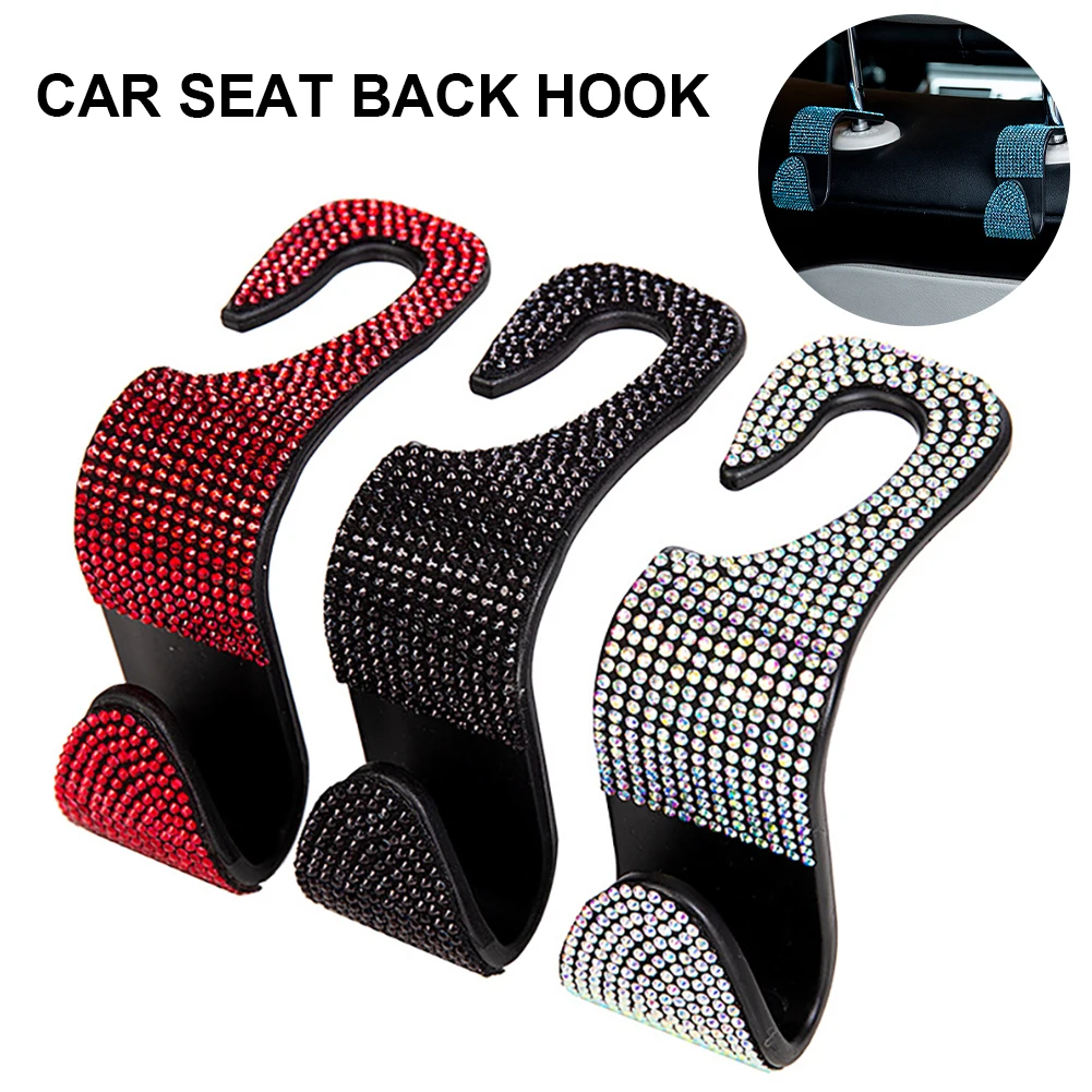 

Car Headrest Hook Seat Back Hanger Bling Car Rhinestone Rearseat Organizer Universal Headrest Storage Car Interior Accessories