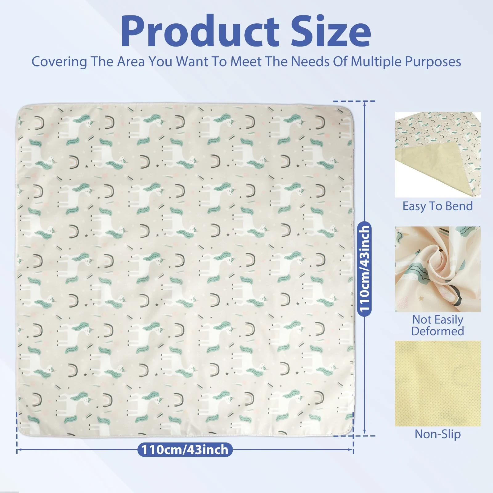 Противоскользящий водонепроницаемый устойчивый к выцветанию игровой коврик для