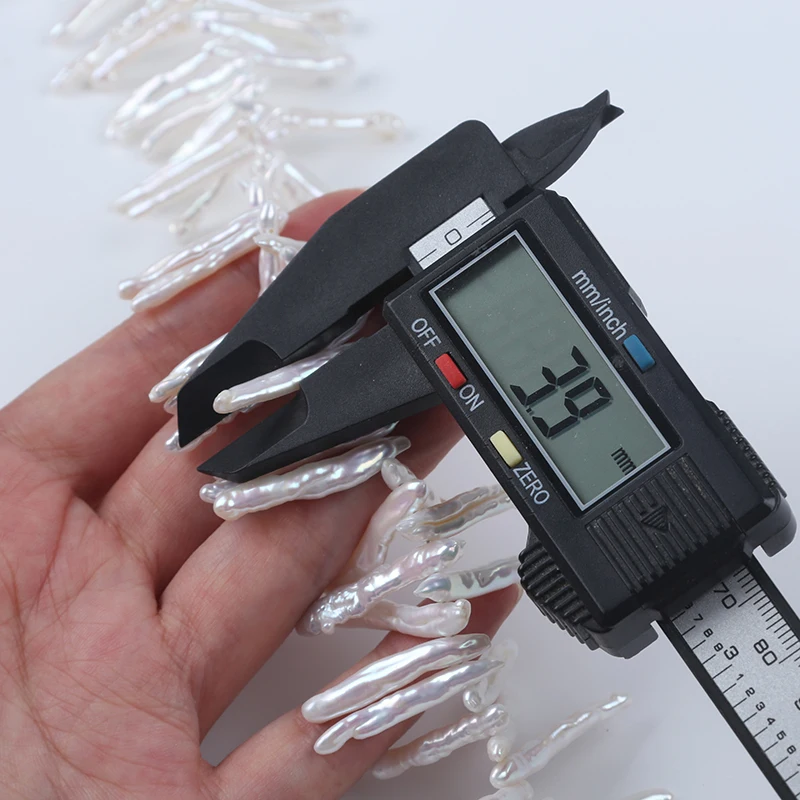 Зубочистка из пресноводной нити с жемчужинами в стиле барокко ширина 3-5 мм * 25-28