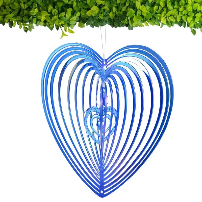 

Geometric Art Heart Wind Spinner Garden Yard Art Wind Spinners Balcony Outdoor Garden Decoration Crafts Ornament Dream Catcher