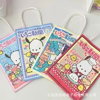 4pcslot sanrio pochacco monthly print kraft paper cartoon kawaii table girl storage bags birthday kids gift thickened hand bag