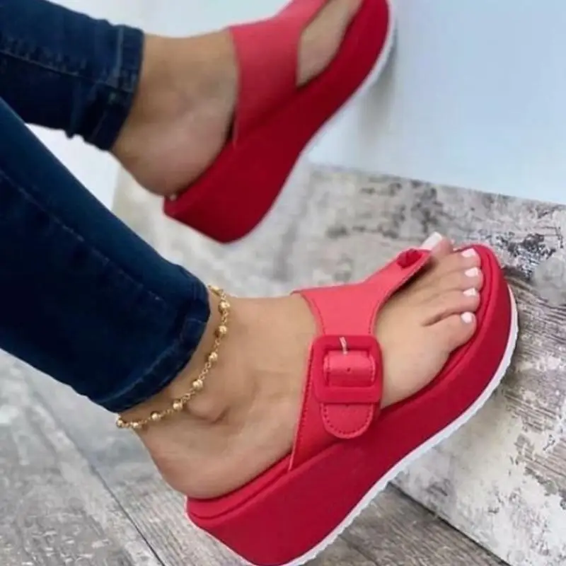 

2022 Ladies Wedge Platform Sandals Summer Casual Women Sandals Large Size Fashion Party Flip Flop Beach Slipers zapatos mujer